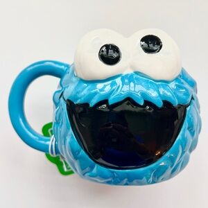 💙 Sesame Street Cookie Monster Mug 3D Hand Painted Microwave Dishwasher Safe New